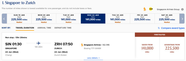 Krisflyer Verfuegbarkeiten Singapore Zuerich