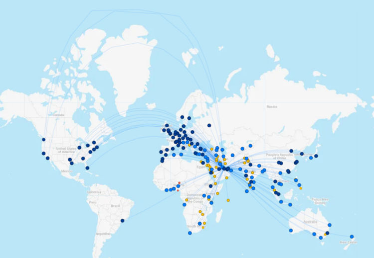 Qatar Airways Streckennetz Januar 2025 Flightconnections