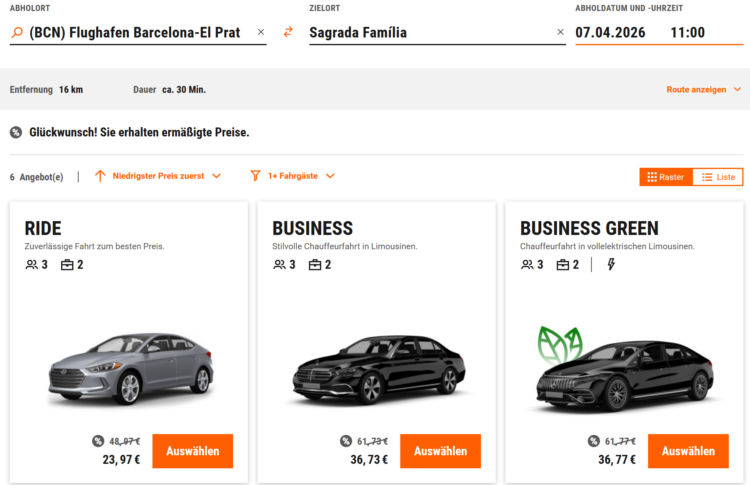 Sixt Ride American Express Platinum Card Rabatt Barcelona