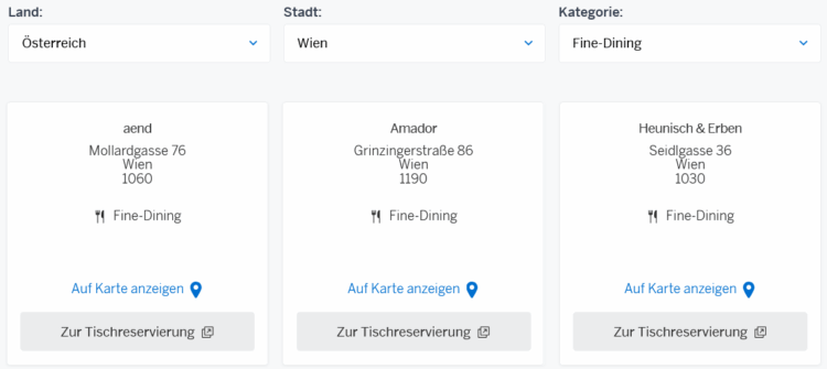 American Express Platinum Card Oesterreich Dining Guthaben Auswahl