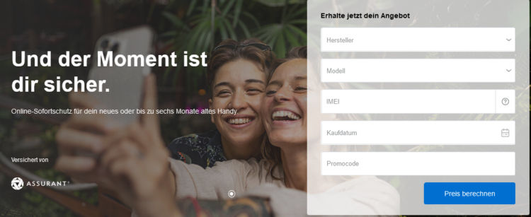 Amex Offers Handyversicherung Eingabe