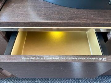 Etihad First Class Apartment A380 Stauraum