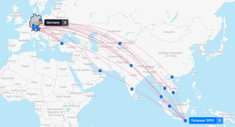 Flightconnections Fluege Zwischen Deutschland Und Bali