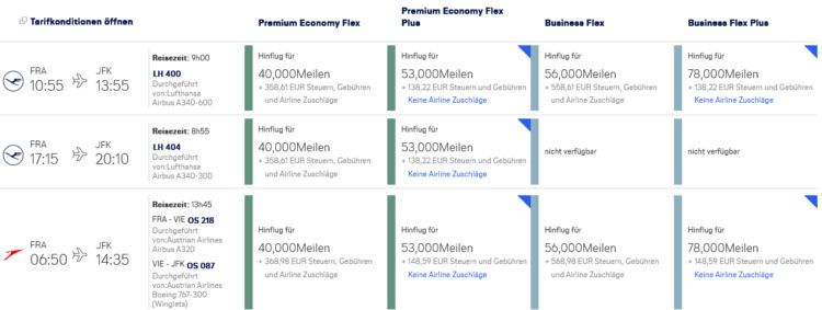 Miles And More Praemienflug Lufthansa Frankfurt New York