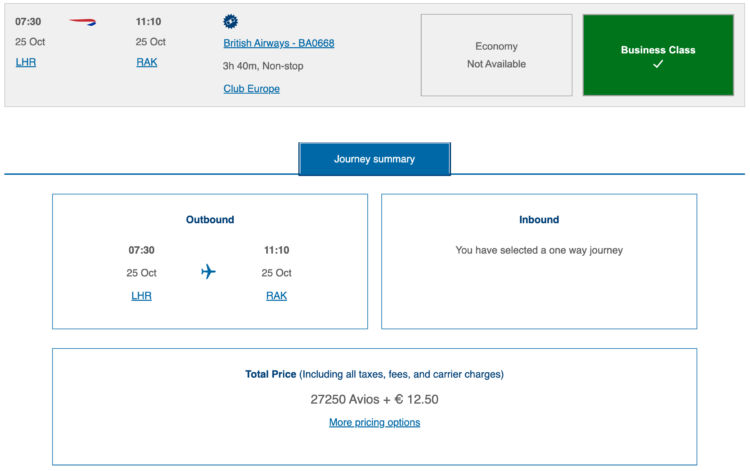 Avios Only Marrakech Screenshot