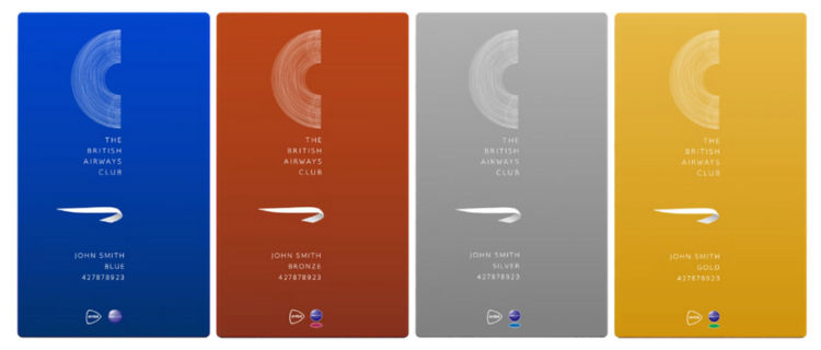 British Airways Club Neues Kartendesign
