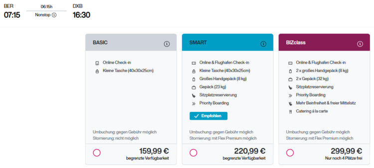 Eurowings Flug Berlin Dubai Business Class