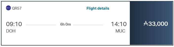 Asia Miles Praemienflug Qatar Airways Business Class Doha Muenchen