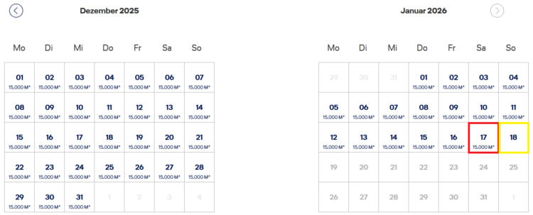 Miles And More Kalender Vorausbuchungsfrist 360 Tage