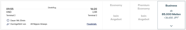 Miles And More Praemienflug Ana The Room Business Class Tokio London