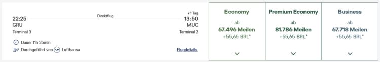Miles And More Praemienflug Lufthansa Business Class Sao Paulo Muenchen
