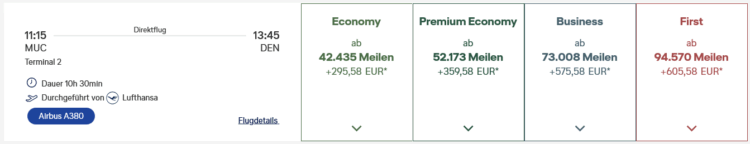 Miles And More Praemienflug Lufthansa Muenchen Denver