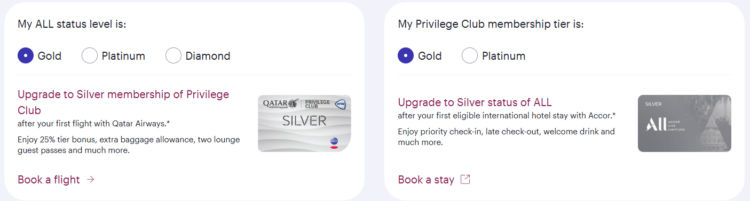 Qatar Airways Privilege Club Accor All Status Fast Track
