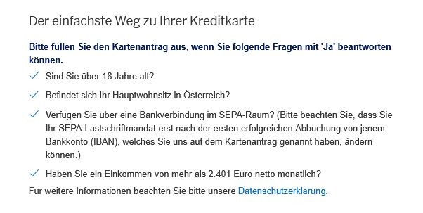 American Express Oesterreich Platinum Voraussetzungen