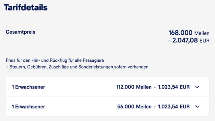 Miles And More Companion Award Beispielbuchung Preisuebersicht