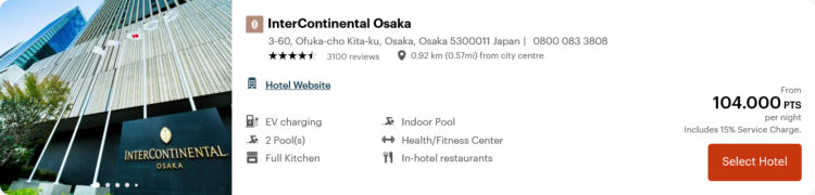 Ihg One Rewards Praemie Intercontinental Osaka