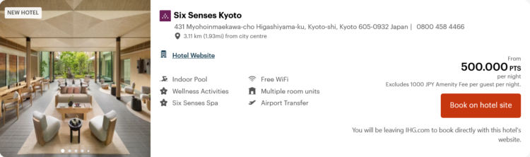 Ihg One Rewards Praemie Six Senses Kyoto