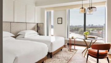 Park Hyatt London River Thames Room Twin Bed View Copyright