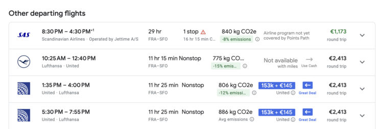 Pointspath Fra Sfo Ergebnis Prämienflug