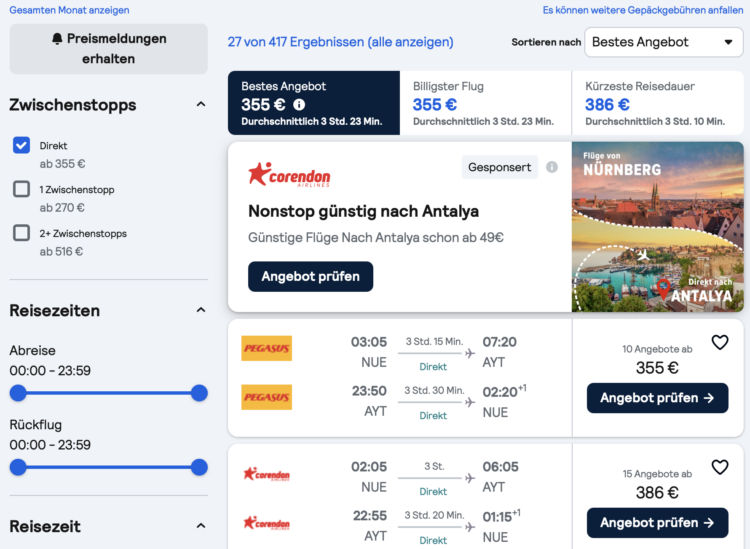 Skyscanner Alleorte Flug Auswahl