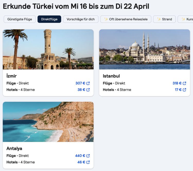 Skyscanner Alleorte Tuerkei Auswahl
