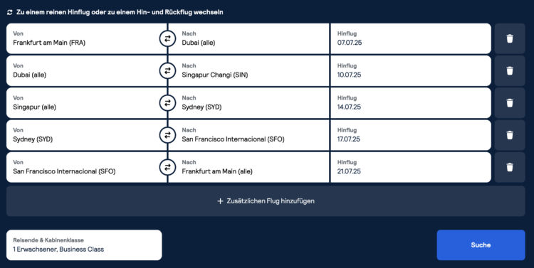Skyscanner Gabelflug Suche
