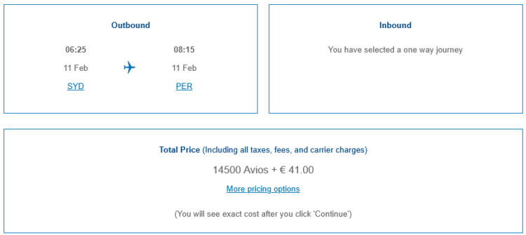 British Airways Praemienflug Qantas Economy Class Sydney Perth