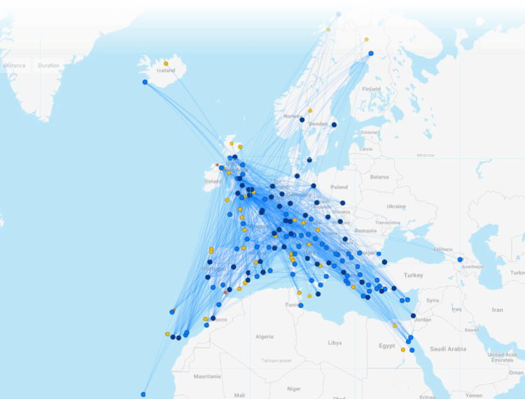 Easyjet Streckennetz Juni 2025 Flightconnections
