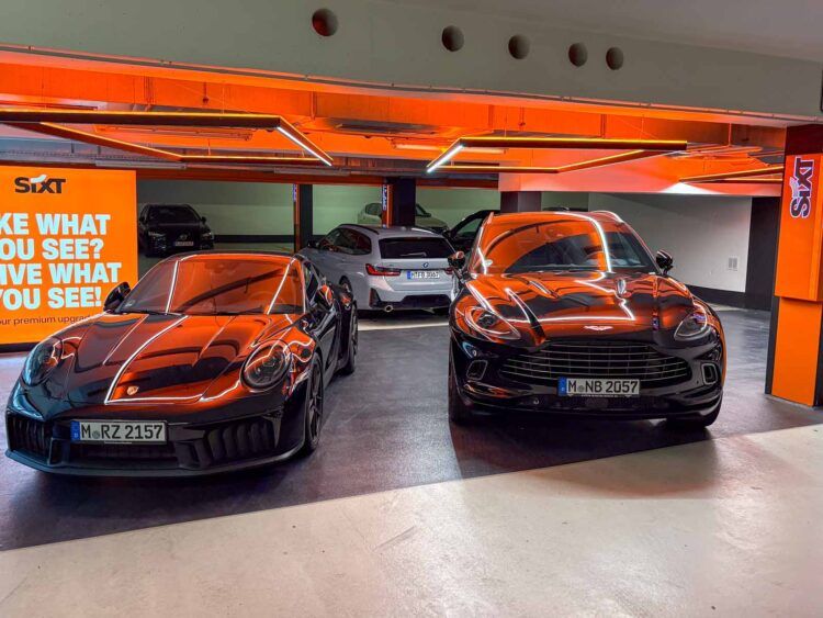 Sixt Mietwagen Station Porsche Aston Martin