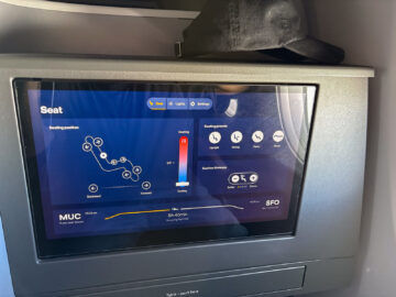 Lufthansa Allegris Business Class Airbus A350 Monitor Sitzeinstellungen