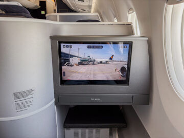 Lufthansa Allegris Business Class Airbus A350 Seiten Kamera Monitor