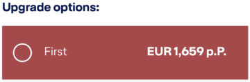 Lufthansa Allegris First Class Upgrade Angebot
