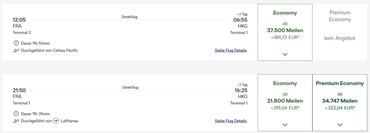 Miles And More Praemienflug Cathay Pacific Frankfurt Hongkong