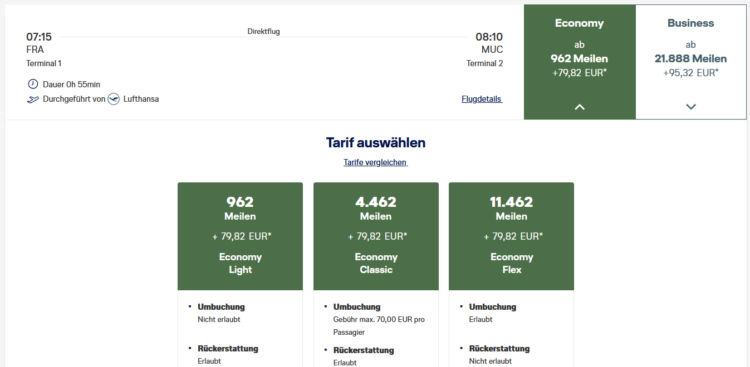 Miles And More Praemienflug Lufthansa Economy Class Frankfurt Muenchen