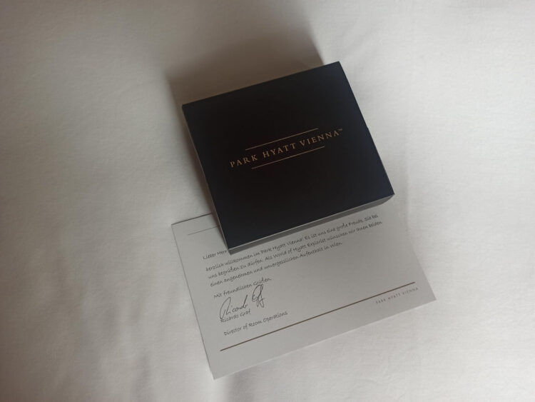 Park Hyatt Vienna Welcome Amenity