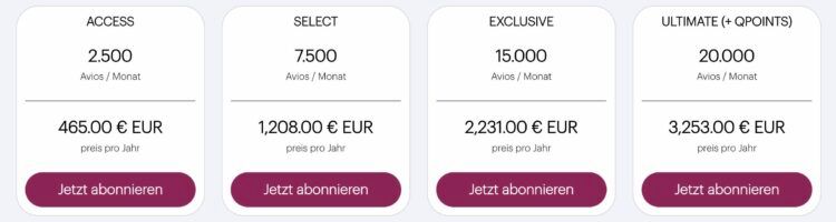Qatar Airways Privilege Club Pro Avios Abo Modelle Jahreszahlung