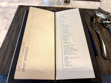 United Polaris Lounge San Francisco Dining Room Drinks Karte 2