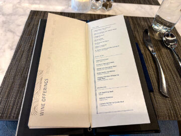United Polaris Lounge San Francisco Dining Room Drinks Karte