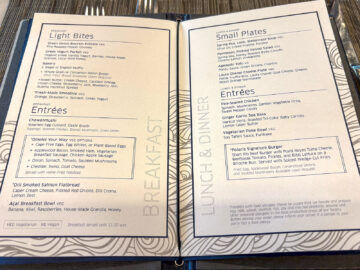 United Polaris Lounge San Francisco Dining Room Speisekarte