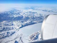 Wingview Lufthansa Flugzeug Airbus A350 Groenland