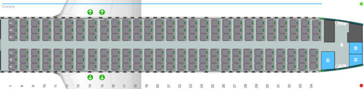 Aer Lingus Airbus A321xlr Seatmap Economy Aerolopa Copyright