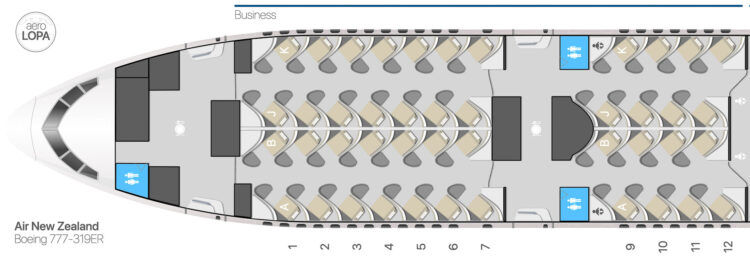 Air New Zealand Business Class Boeing 777 300 Er Seatmap Aerolopa