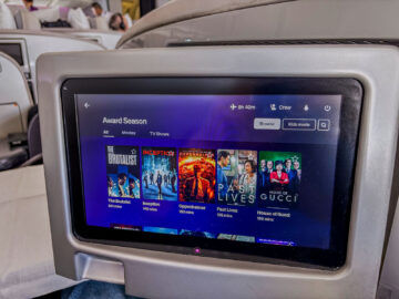 Air New Zealand Business Premier Class Boeing 777 Entertainment Monitor Filme Hollywood