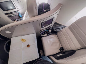 Air New Zealand Business Premier Class Boeing 777 Sitz Tisch Topview