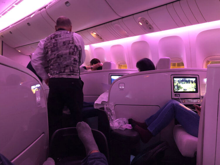 Air New Zealand Herringbone Business Class Sitzperspektive