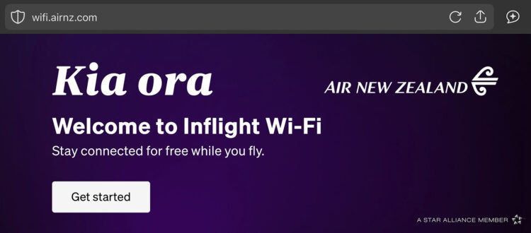 Air New Zealand Kostenloses Free Wifi