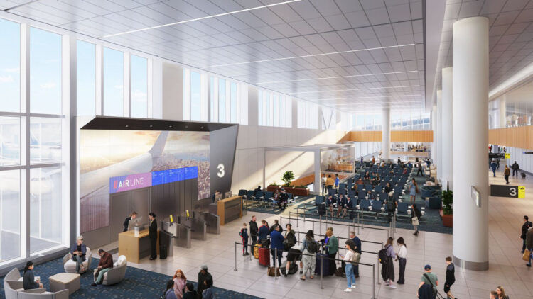 Flughafen Jfk New York Terminal 6 Boarding Gates Copyright