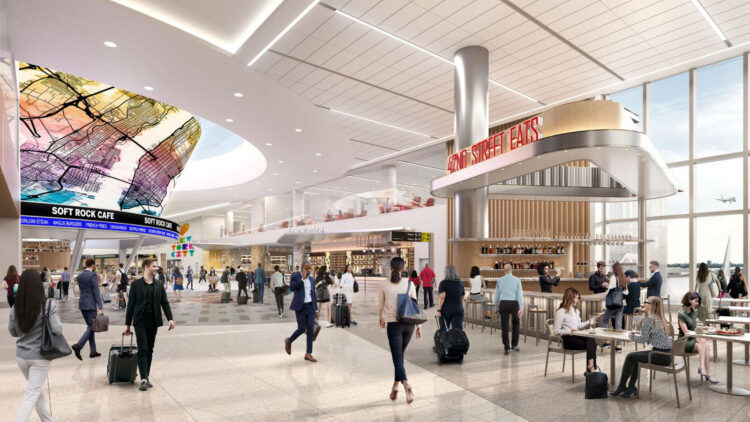 Flughafen Jfk New York Terminal 6 Center Hall Copyright