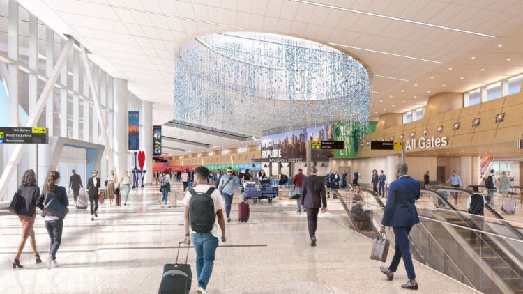 Flughafen Jfk New York Terminal 6 Checkin Halle Copyright