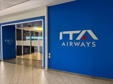 Ita Airways Business Class Airbus A330 900neo Lounge Eingang